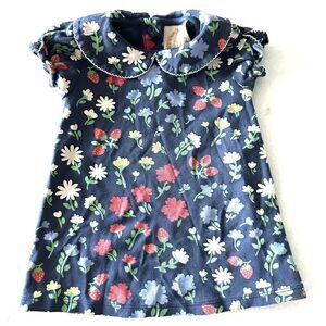 EUC The Beaufort Bonnet Company Strawberries & Flowers Baby Girl Dress, 12-18m
